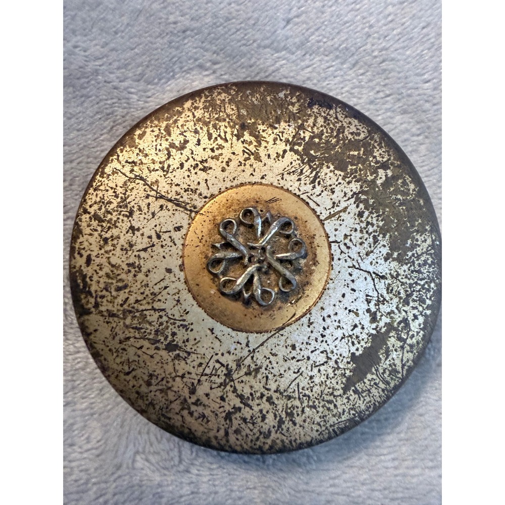 Vintage Avon Powder Compact Gold Tone Filigree Mirror Compact Makeup Case